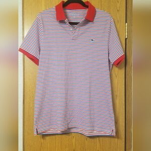 Vineyard Vines Red and Blue Polo Shirt Size Medium